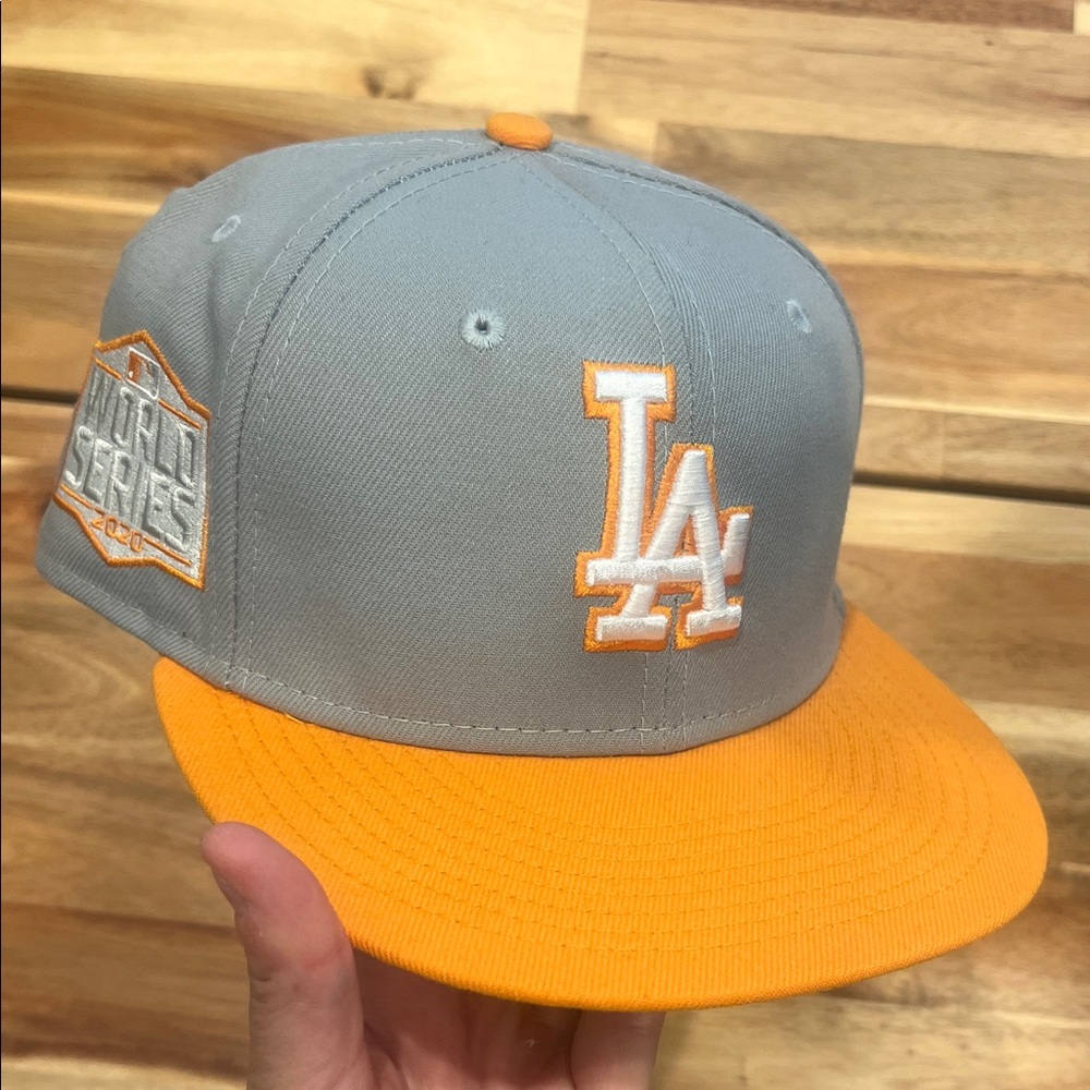 New Era LA Gray and Orange size 7 fitted